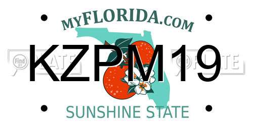 KZPM19 Florida License Plate