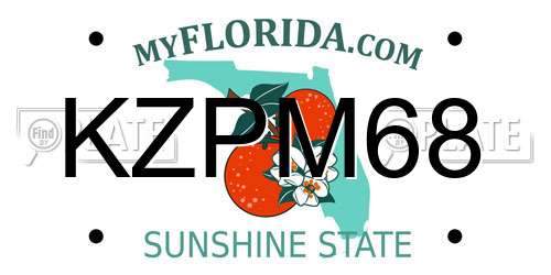 KZPM68 Florida License Plate