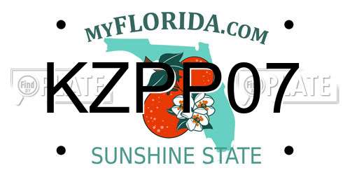 KZPP07 Florida License Plate