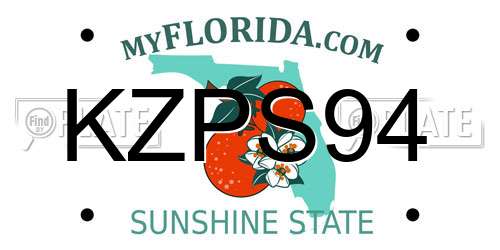 KZPS94 Florida License Plate