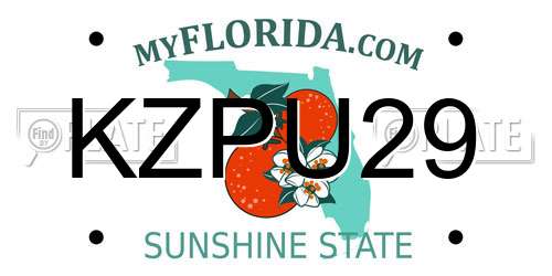 KZPU29 Florida License Plate