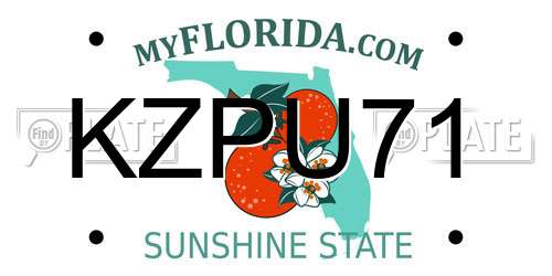 KZPU71 Florida License Plate