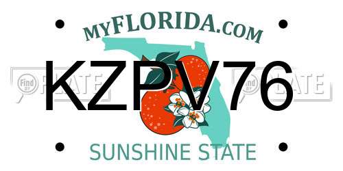 KZPV76 Florida License Plate