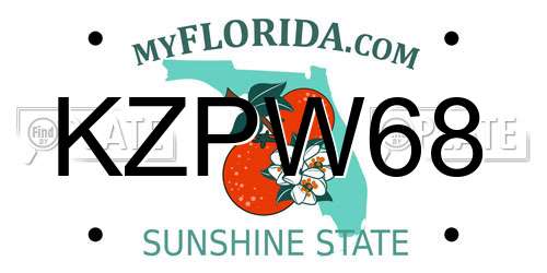 KZPW68 Florida License Plate
