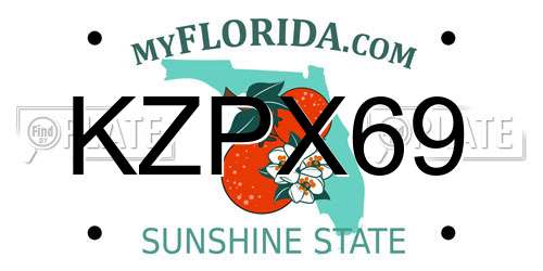 KZPX69 Florida License Plate