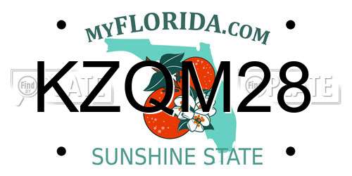 KZQM28 Florida License Plate