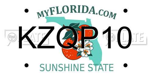 KZQP10 Florida License Plate