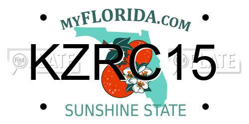 KZRC15 Florida License Plate