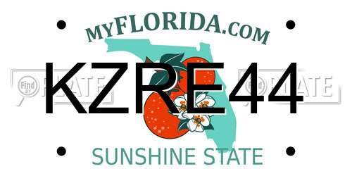 KZRE44 Florida License Plate