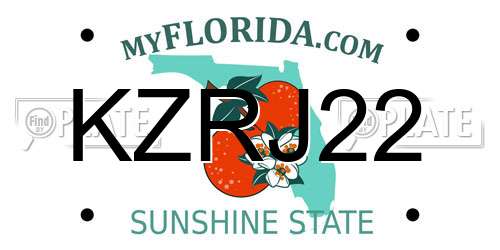 KZRJ22 Florida License Plate