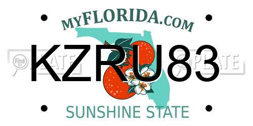 KZRU83 Florida License Plate