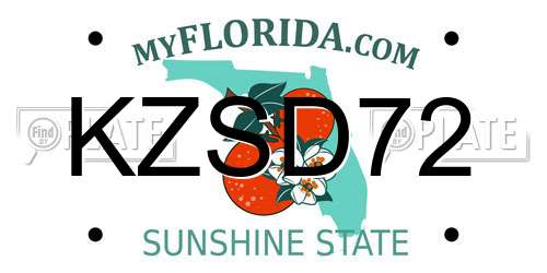 KZSD72 Florida License Plate