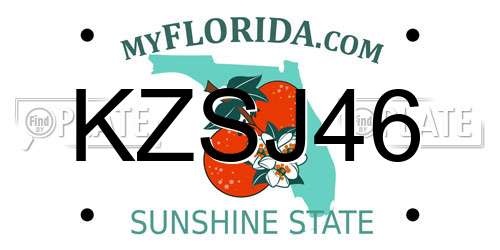 KZSJ46 Florida License Plate