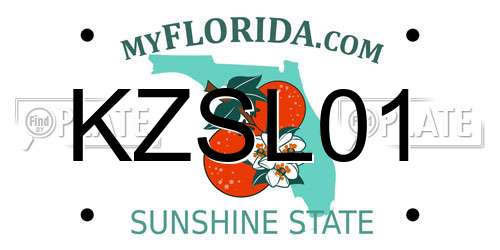 KZSL01 Florida License Plate
