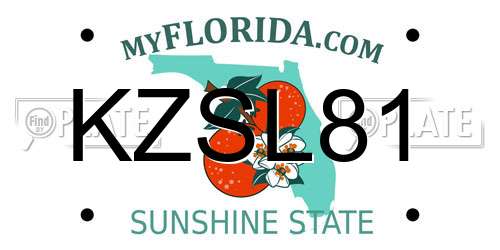 KZSL81 Florida License Plate
