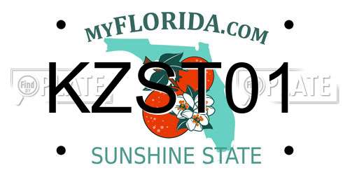 KZST01 Florida License Plate