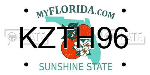 KZTH96 Florida License Plate
