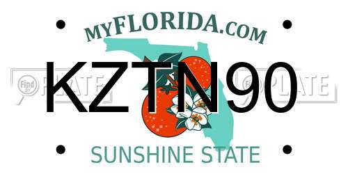 KZTN90 Florida License Plate