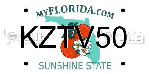 KZTV50 Florida License Plate