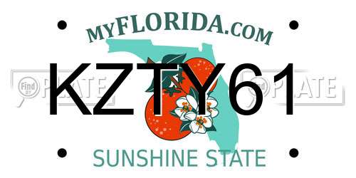 KZTY61 Florida License Plate