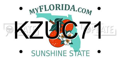 KZUC71 Florida License Plate