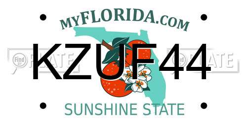 KZUF44 Florida License Plate