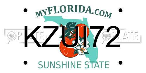 KZUI72 Florida License Plate