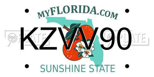 KZVV90 Florida License Plate