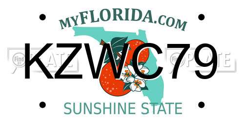 KZWC79 Florida License Plate
