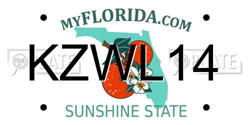 KZWL14 Florida License Plate