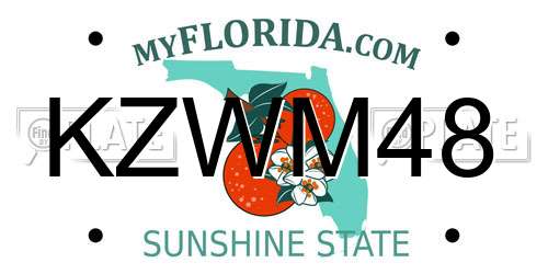 KZWM48 Florida License Plate