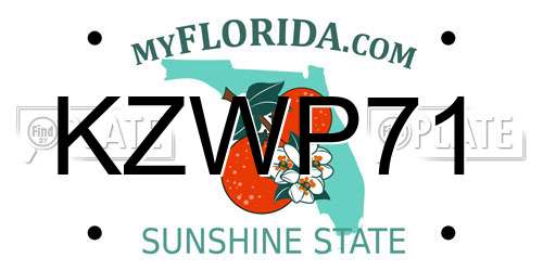 KZWP71 Florida License Plate
