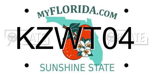 KZWT04 Florida License Plate
