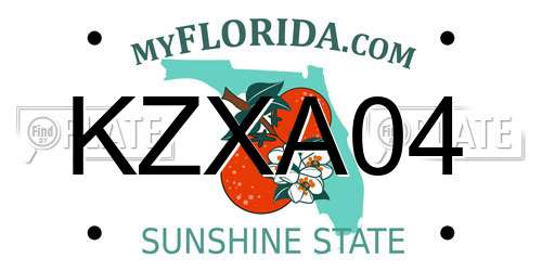 KZXA04 Florida License Plate