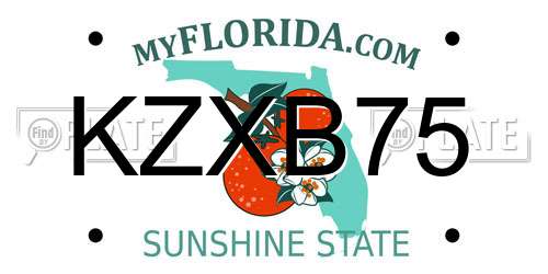 KZXB75 Florida License Plate