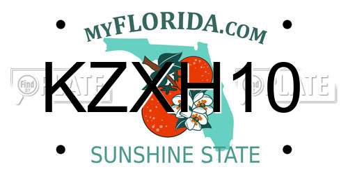 KZXH10 Florida License Plate