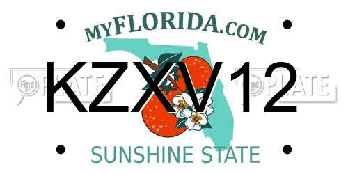 KZXV12 Florida License Plate