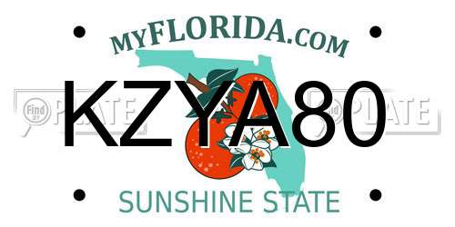 KZYA80 Florida License Plate