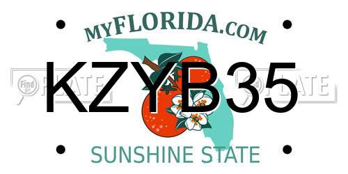 KZYB35 Florida License Plate