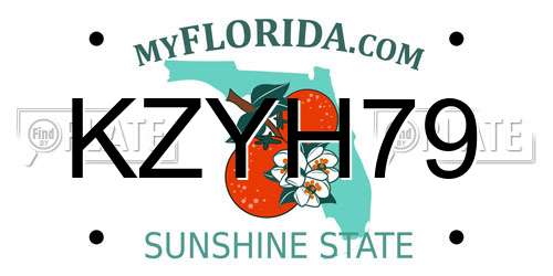 KZYH79 Florida License Plate