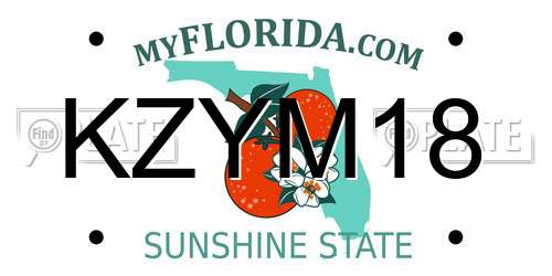 KZYM18 Florida License Plate