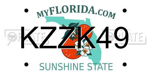 KZZK49 Florida License Plate
