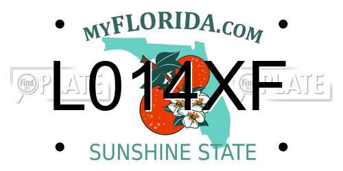 L014XF Florida License Plate