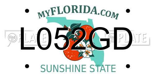 L052GD Florida License Plate