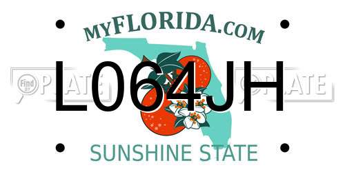 L064JH Florida License Plate