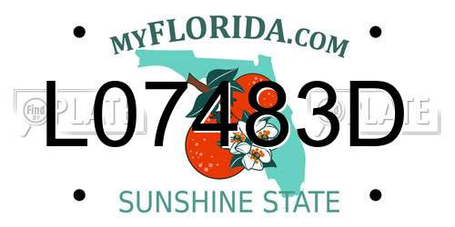 L07483D Florida License Plate