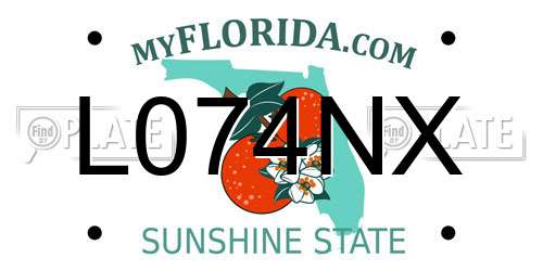 L074NX Florida License Plate