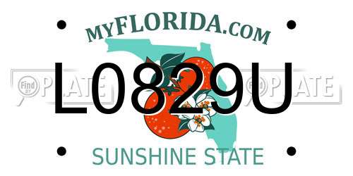 L0829U Florida License Plate