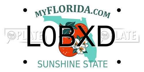 L0BXD Florida License Plate