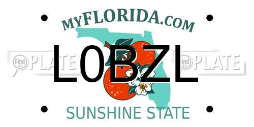 L0BZL Florida License Plate